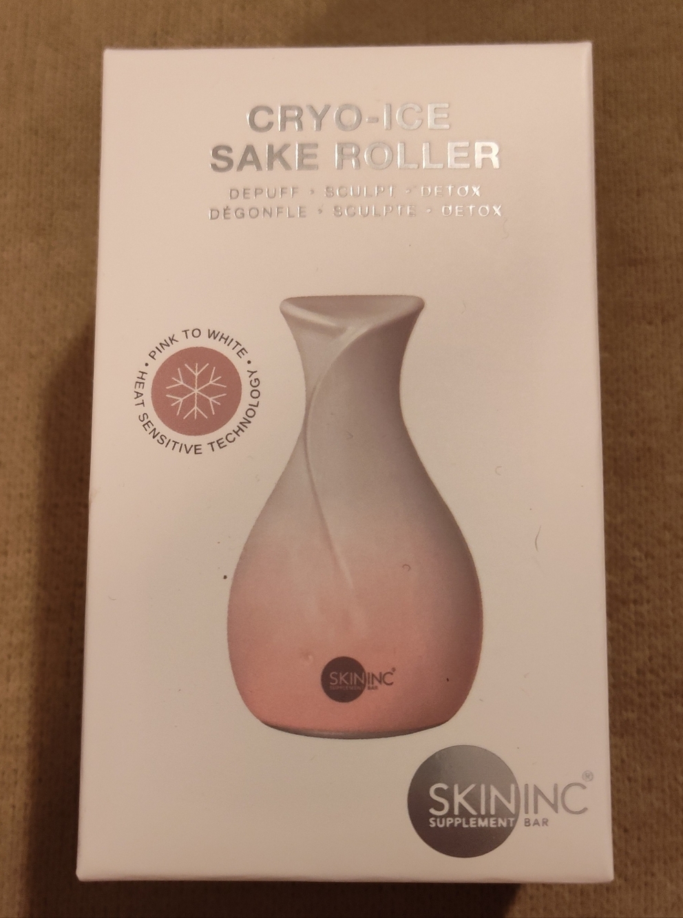 NWT!! Skin Inc Cryo-Ice Sake Roller - Pink to White